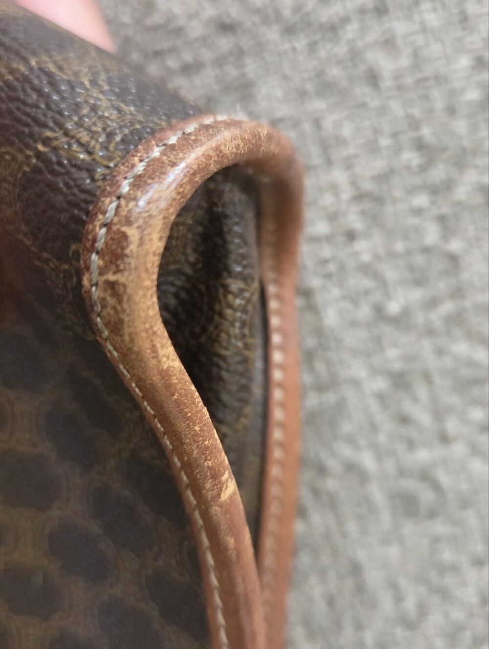 Celine Vintage  Dark Brown Macadam Canvas Travel Pouch - Picture 8 of 10